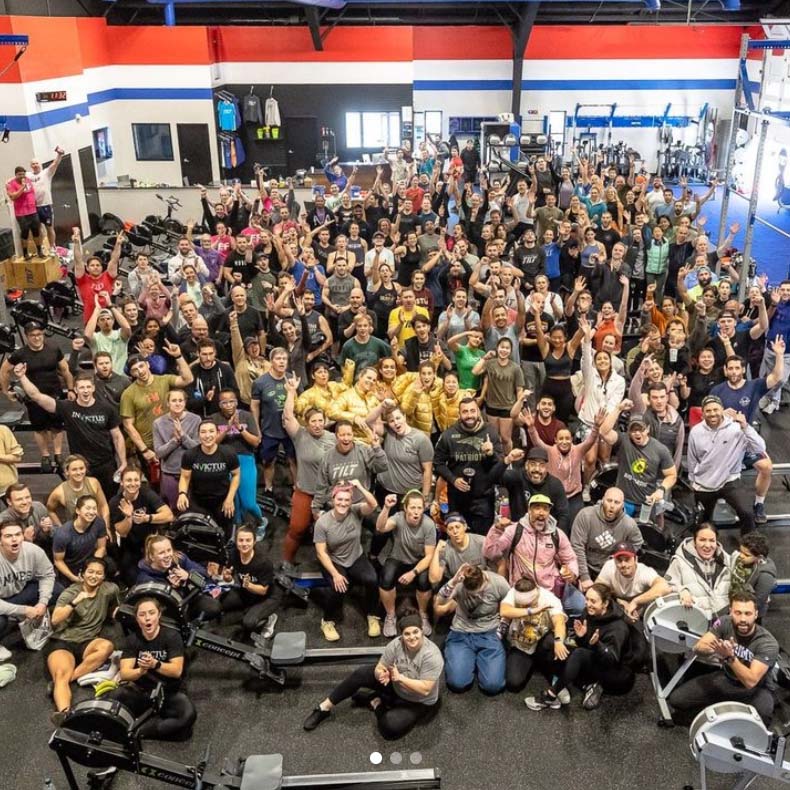 Lots of people at a rowing event