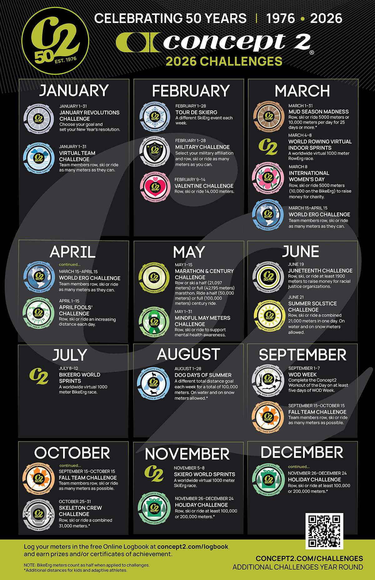 Challenges Calendar Poster 2026