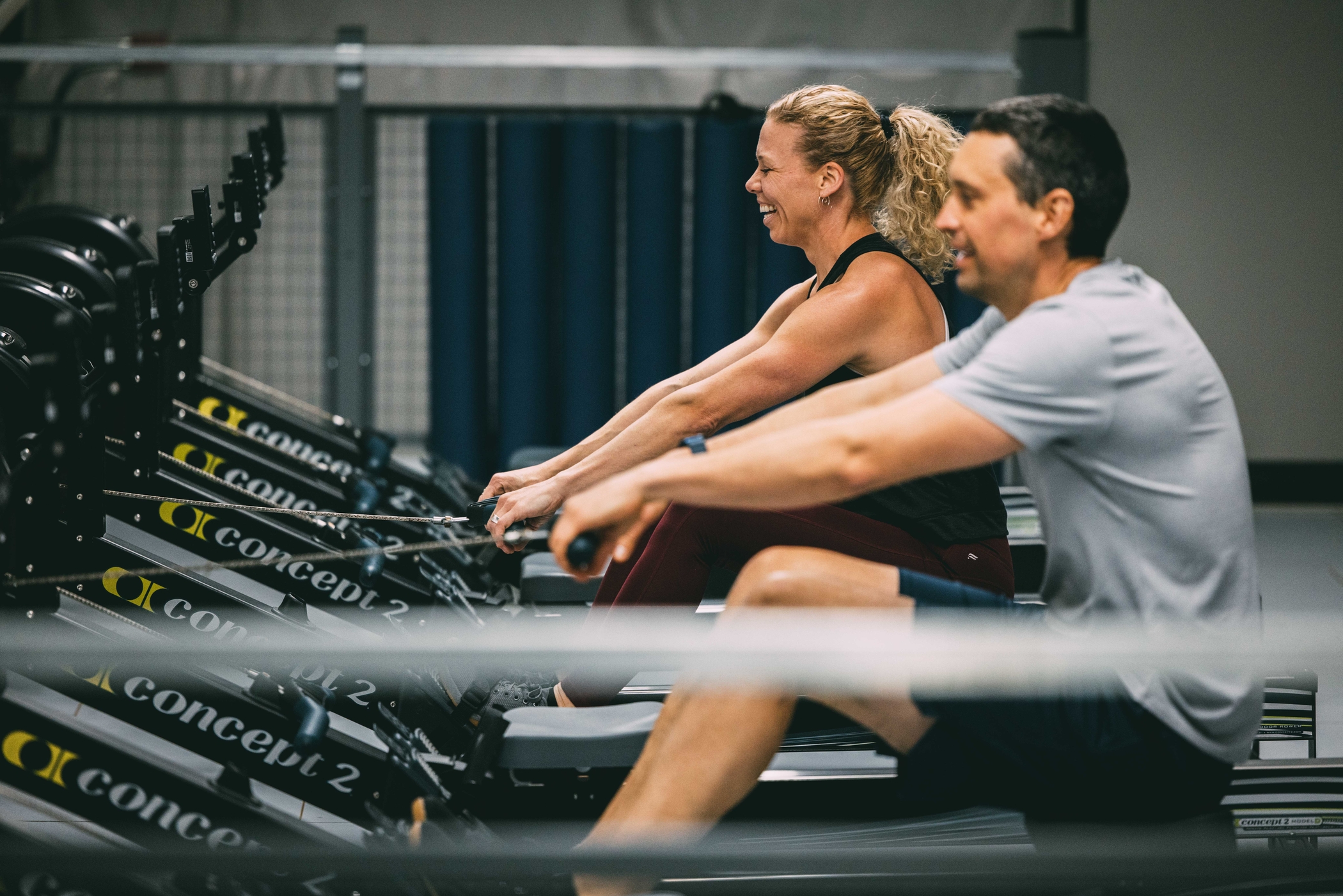 People rowing in a club