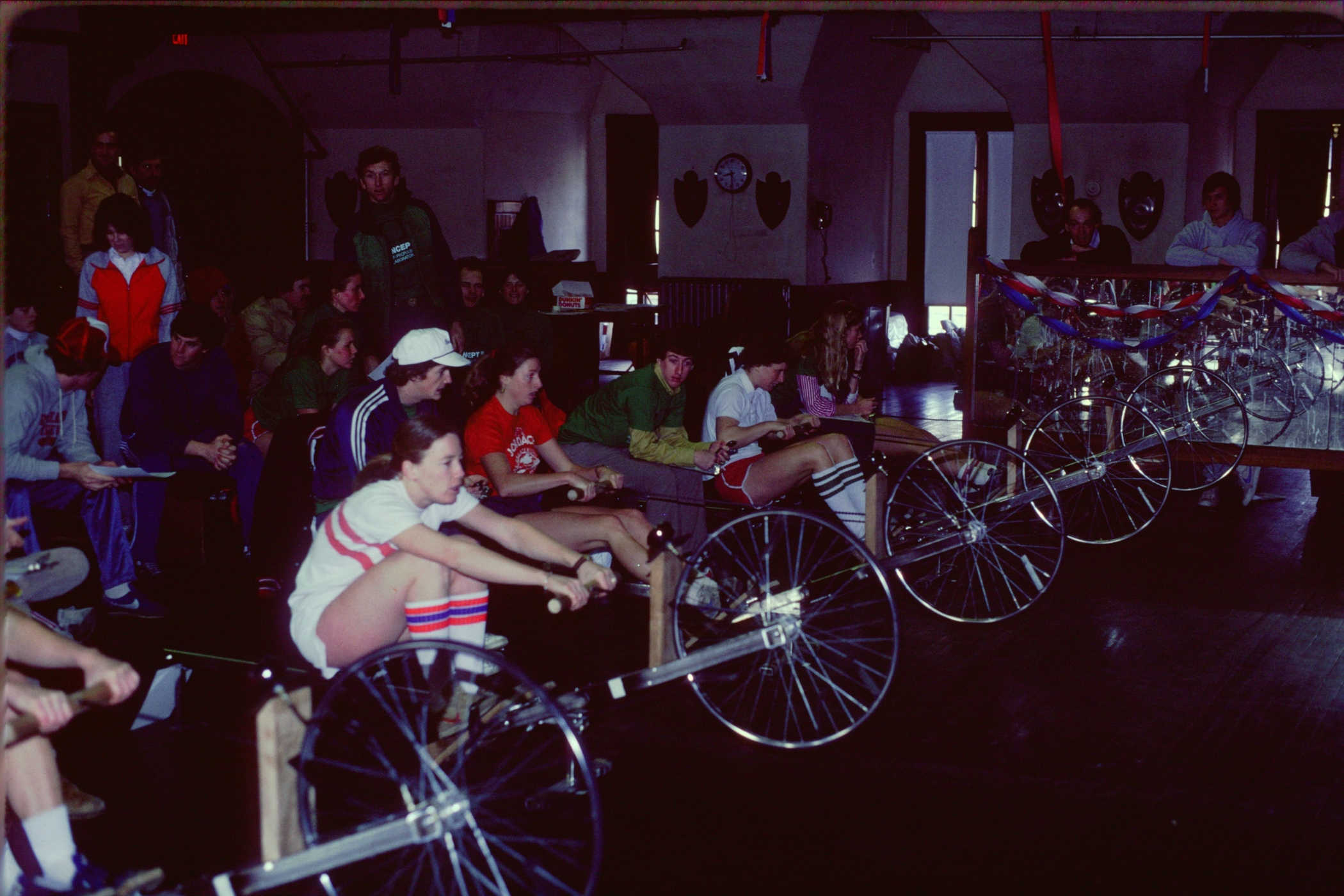 Early indoor rowing race
